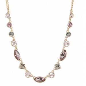 DKNY Pink Marquise & Round Stone Accent Necklace